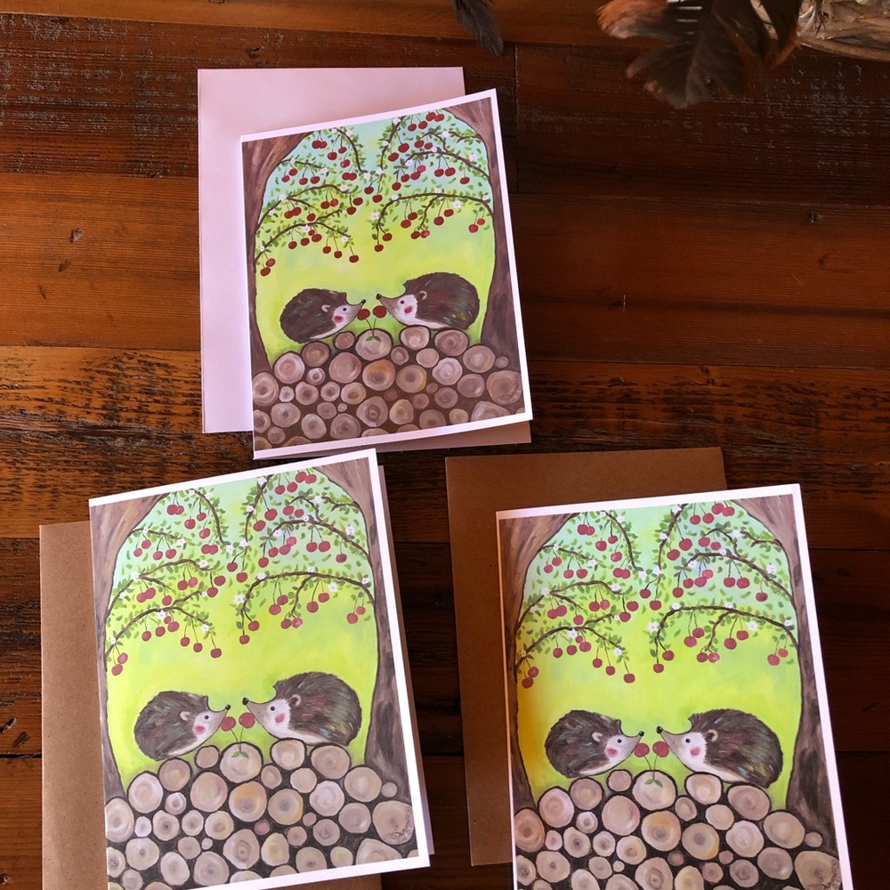 Woodland Critters Greeting Cards 5 Pack in Art Print of Original Oil Painting - Picture 5 of 16